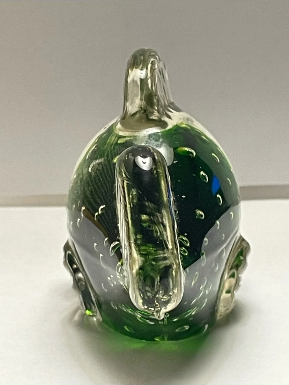 Hand Blown Art Glass Fish Figurine Bullicante Controlled Bubbles Paperweight